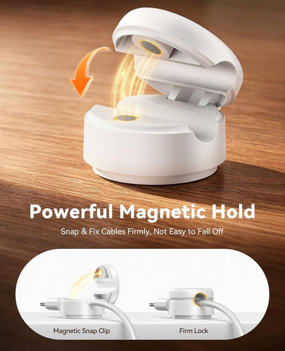 Rocoren 12 Pack Magnetic Cable Clips,360° Rotating Cord Organizer Holder