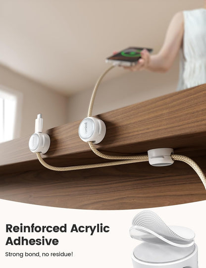 Lamicall 8 Pack Magnetic Cable Clips Cord Organizer - Silver Shine Design