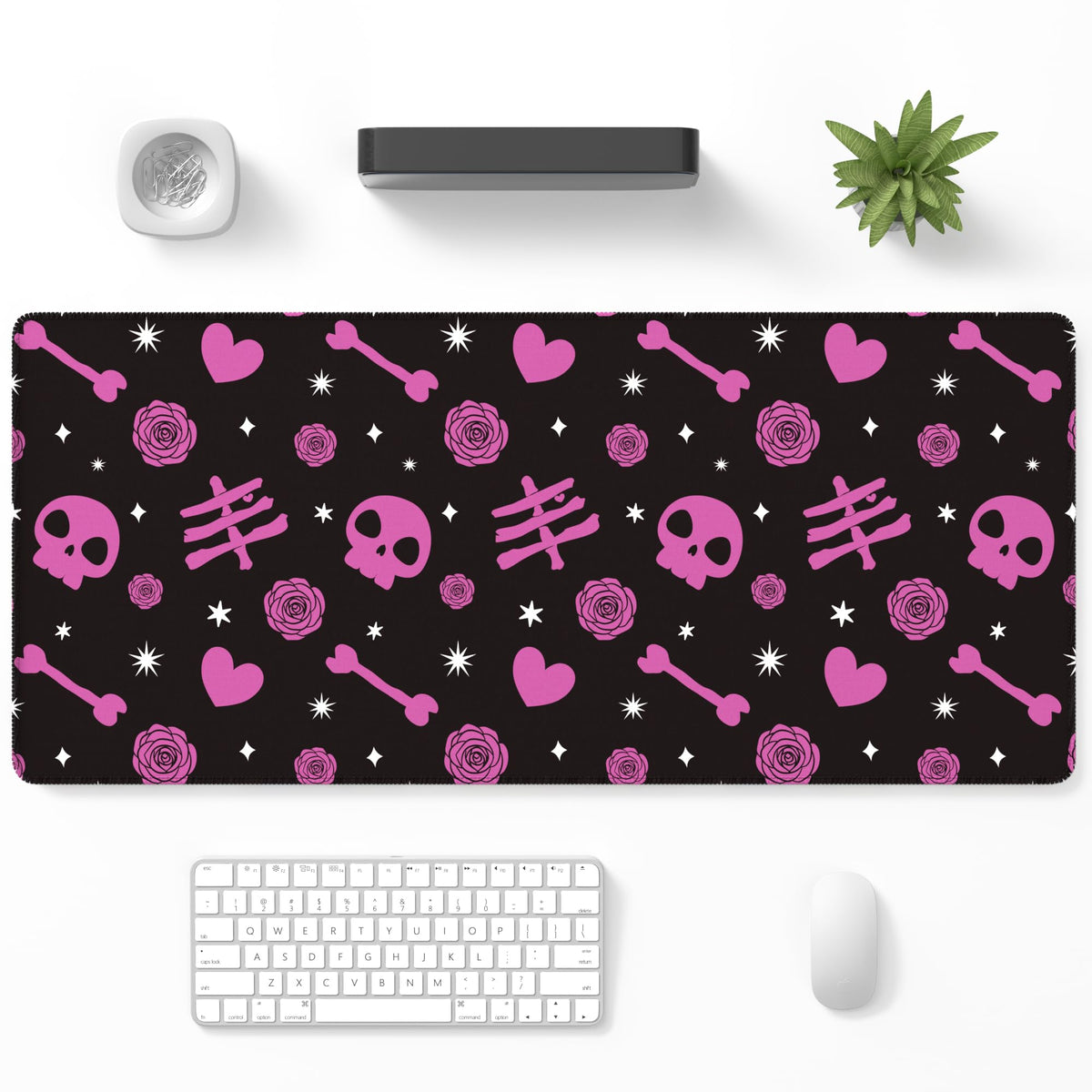 Desk Mat, Large Gaming Mouse Pad, 32" x 12", Boho Retro Floral