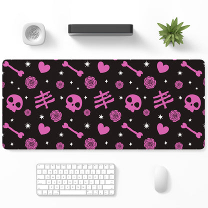 Desk Mat, Large Gaming Mouse Pad, 32" x 12", Boho Retro Floral