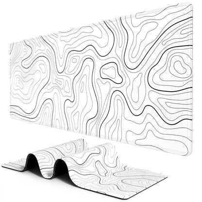 BOSOBO Extended Gaming Desk Mat, XXL Full Cover 31.5 x 11.8 Inches, Black Leopard Print