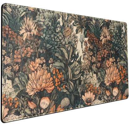 Boho Aesthetic Desk Mat Wildflowers Large Mouse Pad Gaming Desk Pad, XXL Keyboard Mat Full Desktop Women Office Desk Accessories with Stitched Edges Anti-Slip Funny Deskpad, 31.5 X 15.8 in