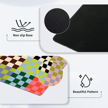 iCasso Desk Mat,Cute Desk Cover for Women,35.4x15.7in,Checkered