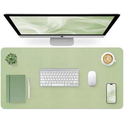 Leather Desk Pad, Mouse Pad, Non-Slip Desk Protector Mat, Leather Desk Blotter, Computer Desk Pad, Waterproof Desk Mat for Office Home Decor - Beige (31.5×15.7 Inches)