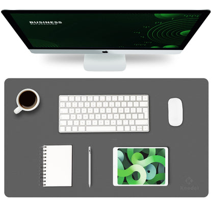 K KNODEL Large Office Desk Mat, Leather Mouse Pad (31.5"x15.7", Black)