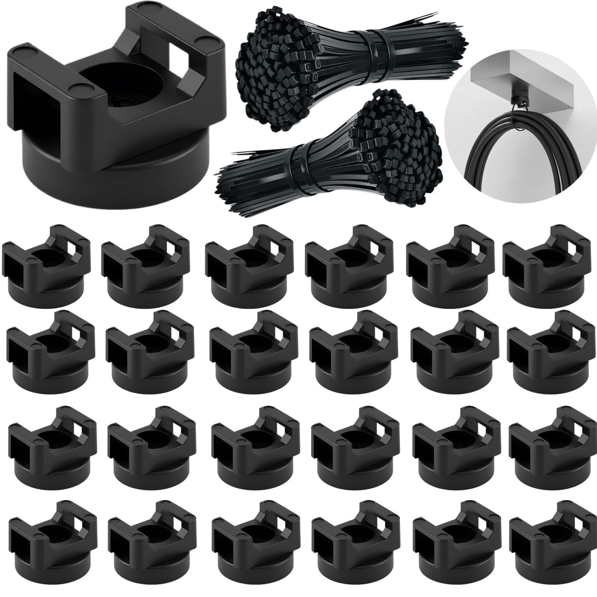 225-Pc Magnetic Cable Ties Set,Magnetic Zip Tie Mounts & Cable Ties