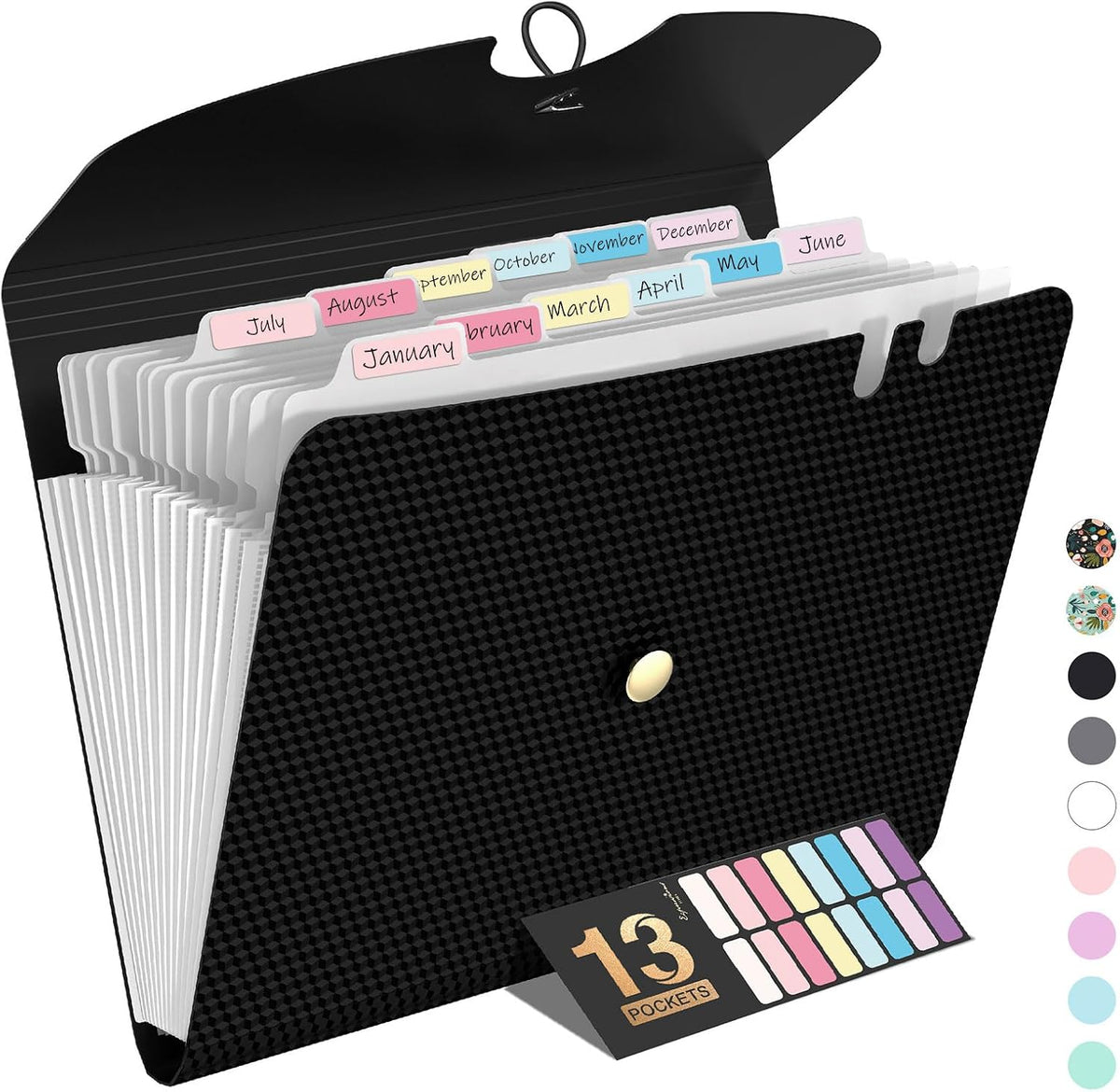 Sooez Expanding File Folders, 13 Pocket Accordion File Organizer, Letter/A4