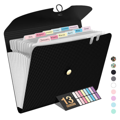 Sooez Expanding File Folders, 13 Pocket Accordion File Organizer, Letter/A4