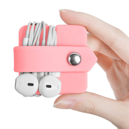 Headphone Case Cord Organizer Earbuds Holder Earphones Case Wrap Winder Headset Keeper Cord Manager Cable Organizer Black