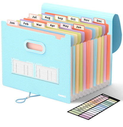Sooez Accordion File Organizer, 13-Pocket Expanding File Folder Letter Size