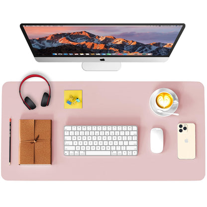 Non-Slip Waterproof Leather Desk Pad Mouse Mat, Purple 31.5x15.7 in