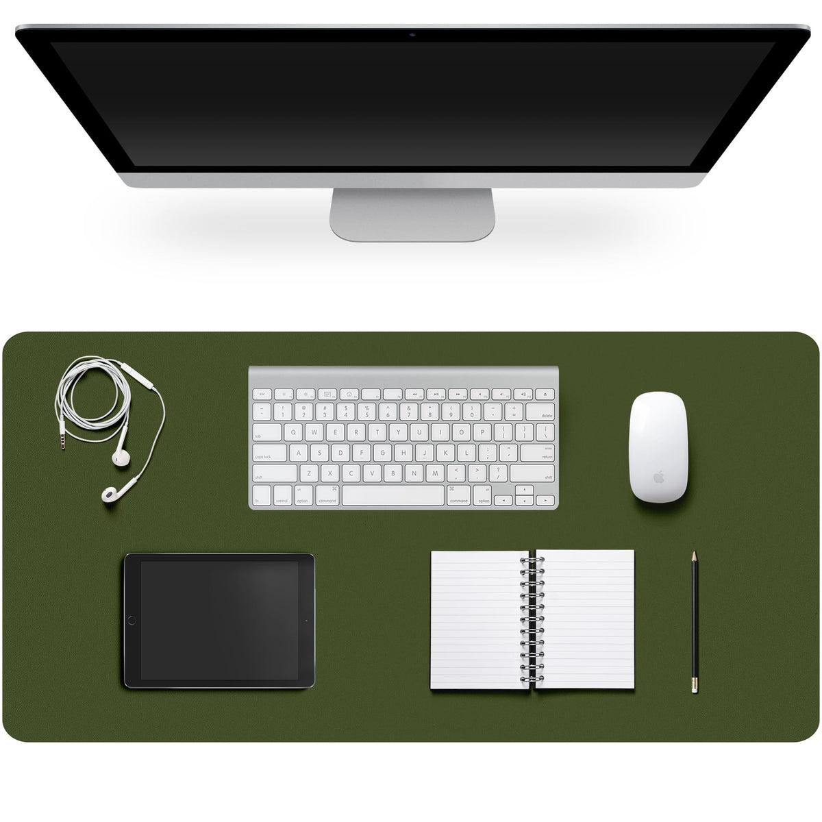 Leather Desk Pad Protector,Non-Slip Desk Pad(Black, 23.6" x 13.7")