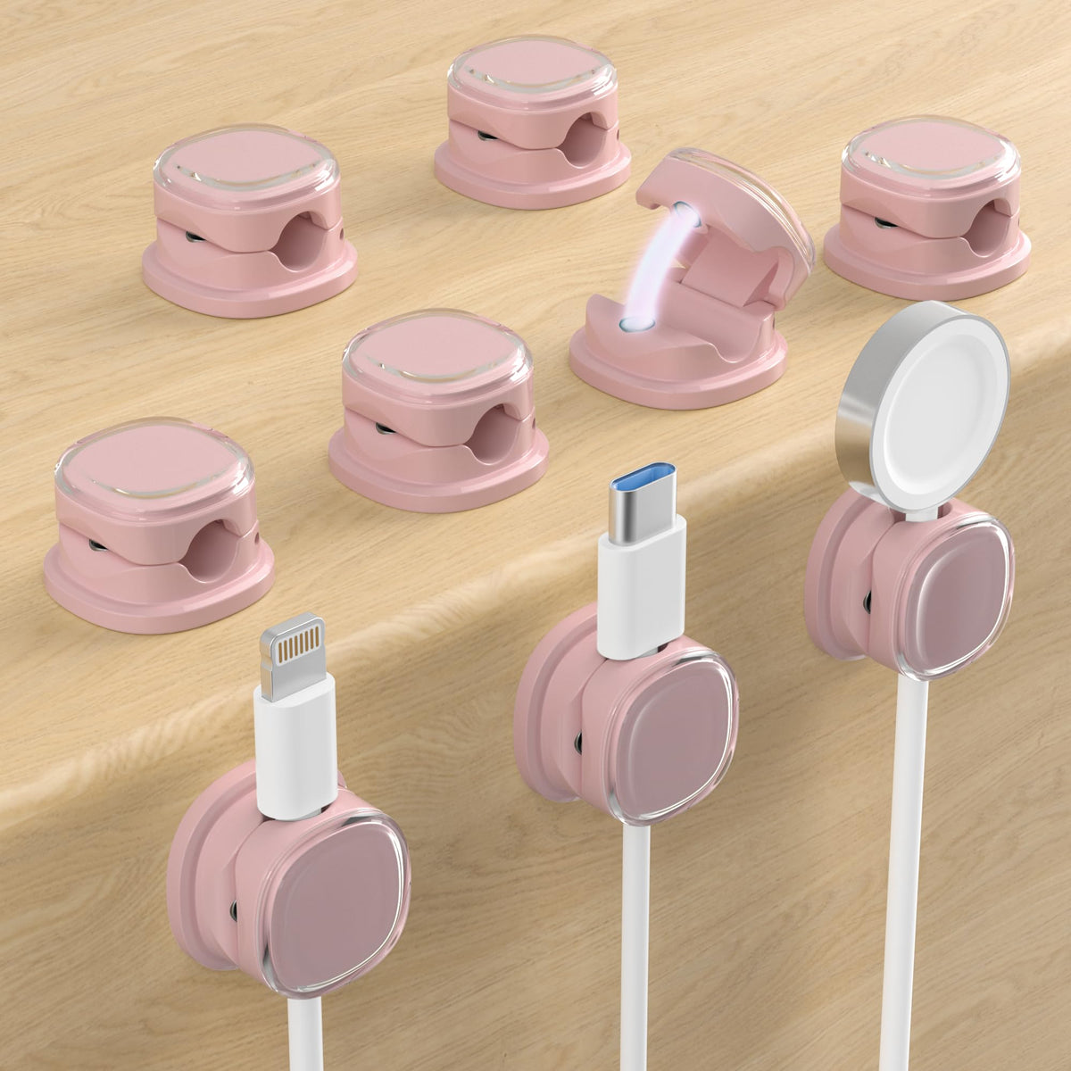 Magnetic Cable Clips, Cute Desk Charger Cord Holder