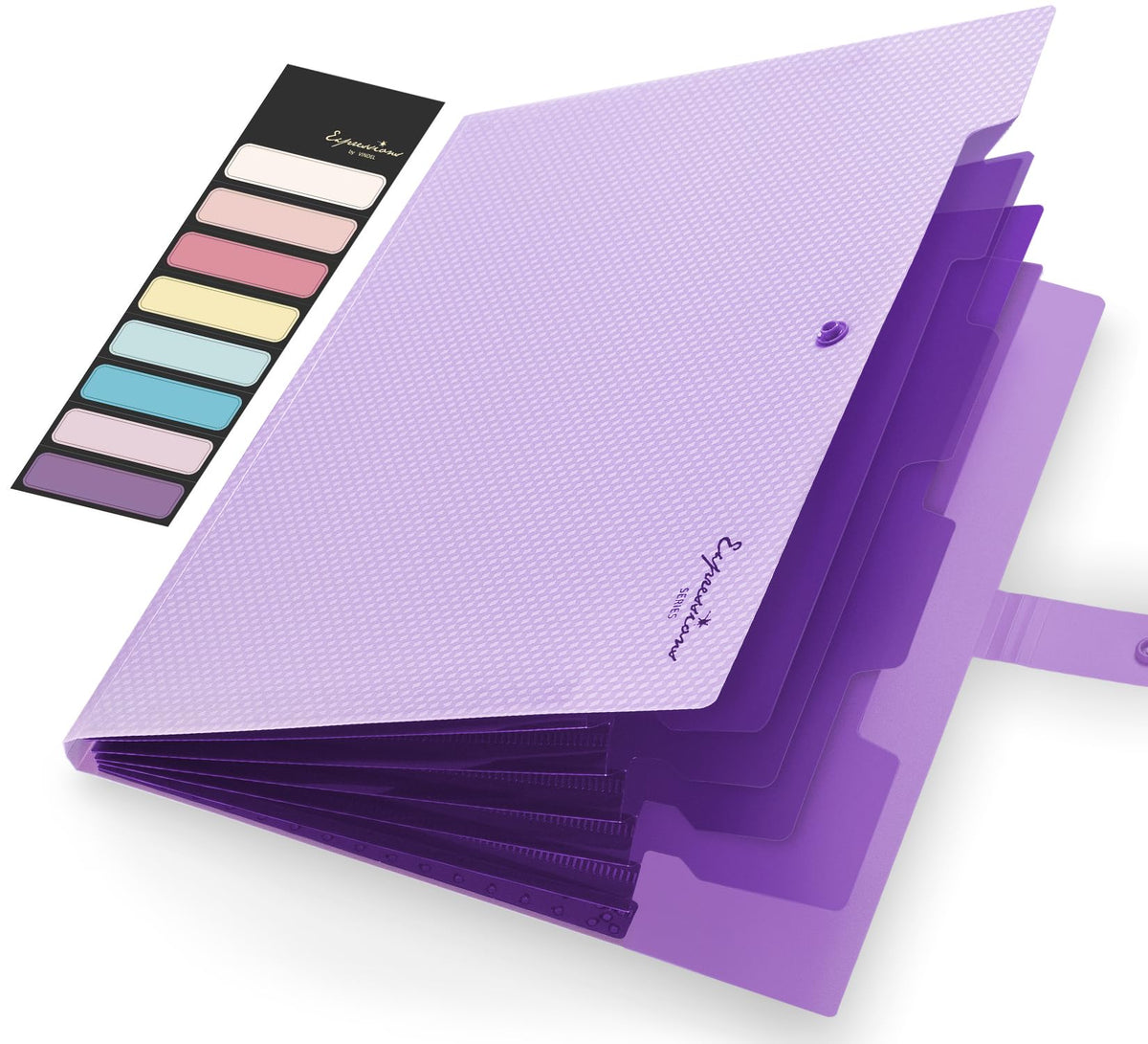Sooez Accordion File Organizer 8 Pocket, Expanding File Folder with Labels
