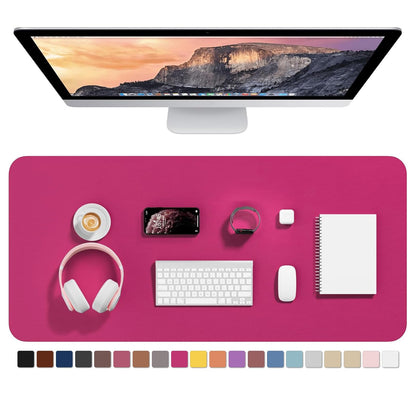 Hsurbtra Desk Pad, 30" x 14" PU Leather Desk Mat, XL Extended Mouse Pad, Waterproof Desktop Blotter Protector, Non-Slip Ultra Thin Large Laptop Keyboard Writing Mat for Office Home, Pink