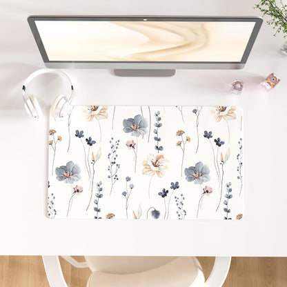 QIYI PU Leather Large Mouse Pad, Waterproof Desk Mat, 31.5" x 15.7", Peony