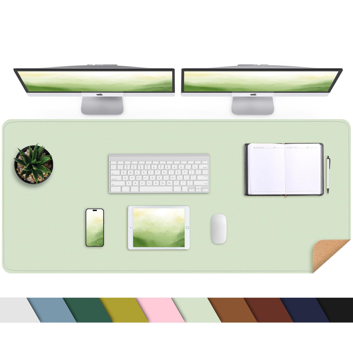 AFIING Large Desk Mat, 47" x 17", Black