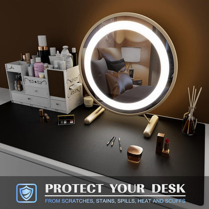 K KNODEL Large Office Desk Mat, Leather Mouse Pad (31.5"x15.7", Black)