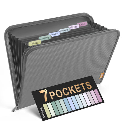 Sooez 13 Pocket Accordion File Organizer, Zipper Expanding File Folder A4