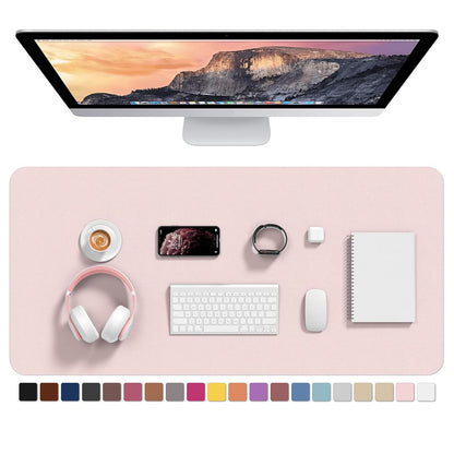 Hsurbtra Desk Pad, 30" x 14" PU Leather Desk Mat, XL Extended Mouse Pad, Waterproof Desktop Blotter Protector, Non-Slip Ultra Thin Large Laptop Keyboard Writing Mat for Office Home, Pink