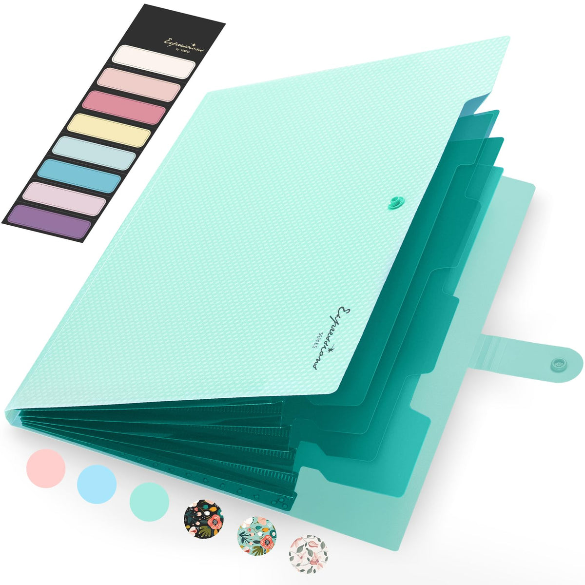 Sooez Accordion File Organizer, Expanding File Folder with Label, 5 Pocket