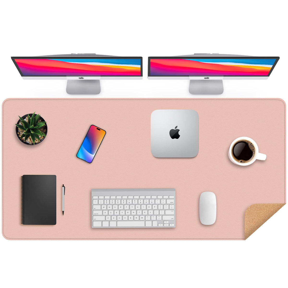 AFIING Large Desk Mat, 47" x 17", Black