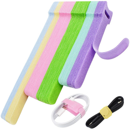 70pcs Cable Ties Reusable Black and White Wire Ties Cable Management Cord Ties Reusable for Electronics Hook and Loop Cable Ties for Computer 4 6 8 Inch