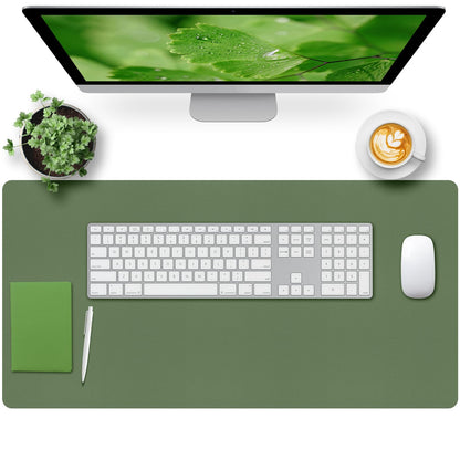 Leather Desk Pad, Mouse Pad, Non-Slip Desk Protector Mat, Leather Desk Blotter, Computer Desk Pad, Waterproof Desk Mat for Office Home Decor - Beige (31.5×15.7 Inches)