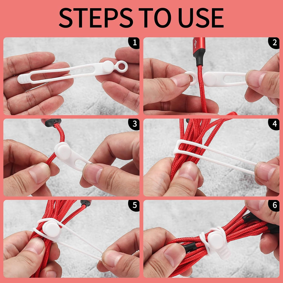 25 Pcs Silicone Cable Ties, Reusable Cable Straps Wire Organizer.