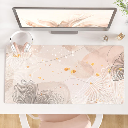 QIYI PU Leather Large Mouse Pad, Waterproof Desk Mat, 31.5" x 15.7", Peony