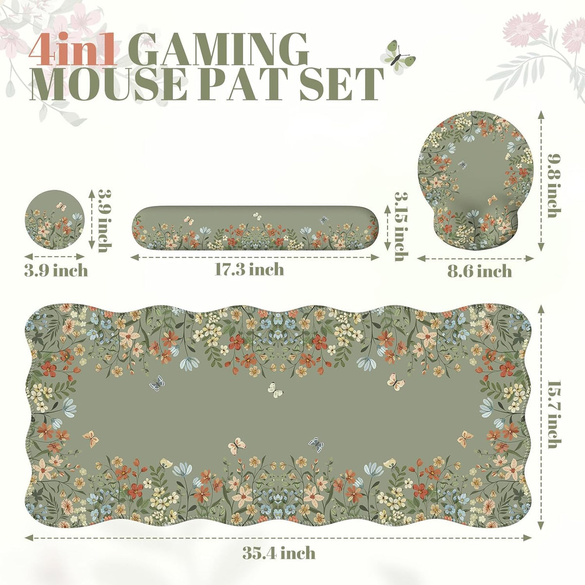 iCasso Keyboard Pad for Workspace, Green 35.4"x15.7" Desk Protector