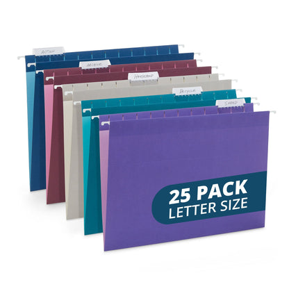Blue Summit Supplies 25 Hanging File Folders, Letter Size, Black
