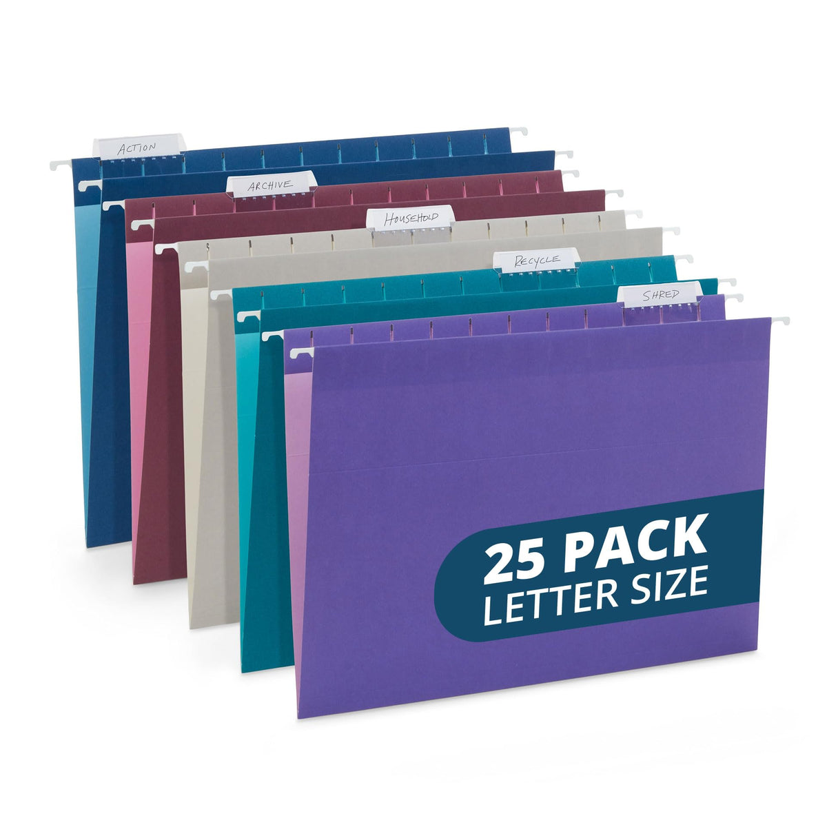 Blue Summit Supplies 25 Hanging File Folders, Letter Size, Black