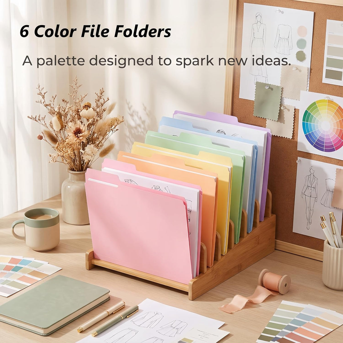 Colored File Folders,30 Pack Manilla Folders 8.5 x 11, 1/3 Cut Tabs