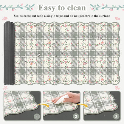 iCasso Light Green Mouse Mat 35.4"x15.7", Desk Shield for Workspace