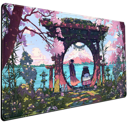 Boho Aesthetic Desk Mat Wildflowers Large Mouse Pad Gaming Desk Pad, XXL Keyboard Mat Full Desktop Women Office Desk Accessories with Stitched Edges Anti-Slip Funny Deskpad, 31.5 X 15.8 in