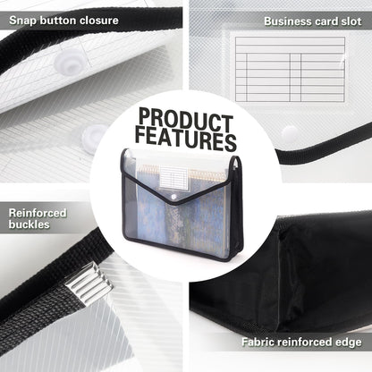 Tamaki Plastic Expanding File Folder, Fit Letter/A4 Size, Black, 1 Pack