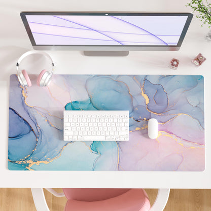 QiyI PU Leather Large Mouse Pad, Office Decor, 31.5" x 15.7", Rose Gold