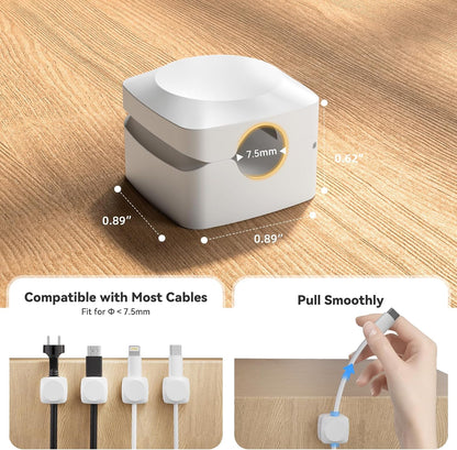 Daisyhome Rotatable Cord Organizer, Strong Adhesive Spring Cable Clips