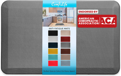 ComfiLife Anti Fatigue Floor Mat – 3/4 Inch Thick Kitchen Mats for Floor, Standing Desk Mat, Kitchen Rug – Comfort at Home, Office – Durable – Stain Resistant – Non-Slip Bottom (20" x 32", Black)