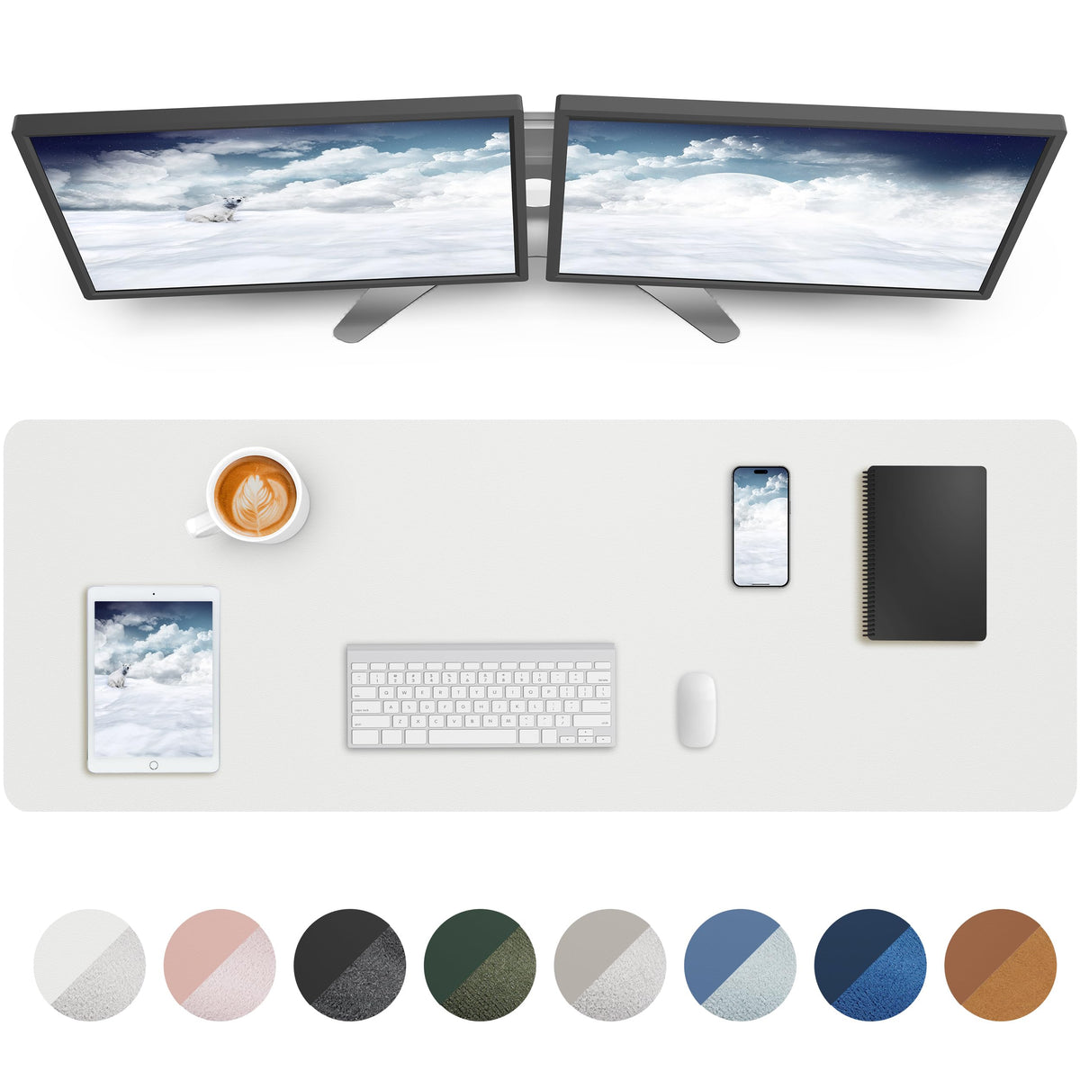 Leather Desk Pad Blotter,Mouse Pad,Office Desk Mat, Non-Slip PU Leather Desk mat,Large Desk mat,Waterproof Keyboard mat for Office/Home/Decor (Black,35" x 17")