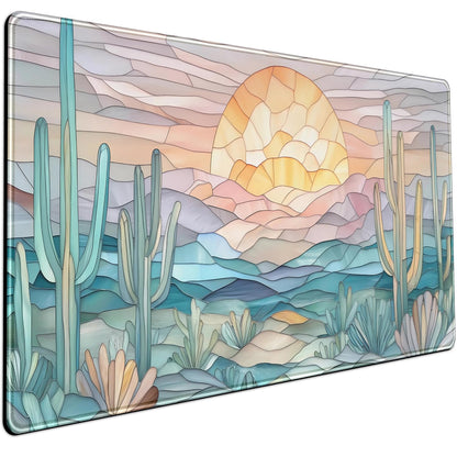 Boho Aesthetic Desk Mat Wildflowers Large Mouse Pad Gaming Desk Pad, XXL Keyboard Mat Full Desktop Women Office Desk Accessories with Stitched Edges Anti-Slip Funny Deskpad, 31.5 X 15.8 in