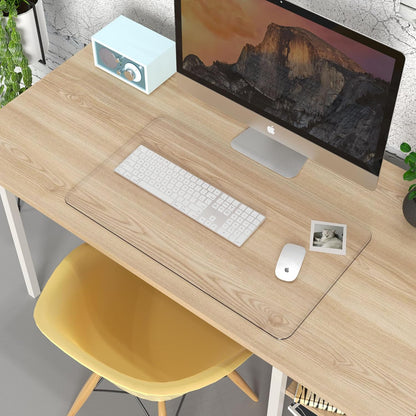 Oterri Clear Writing Desk Pad, 23.6’’x13.7” Heat Resistant Waterproof PVC Round Edge Durable Desk Protect Mat, Anti-Static Writing Mat Table Protector