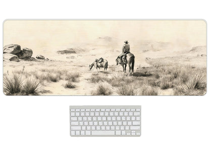 UTELKA Blue Desk Mat, Flroal Desk Matt for Desktop Mouse Pad 31.5x11.8