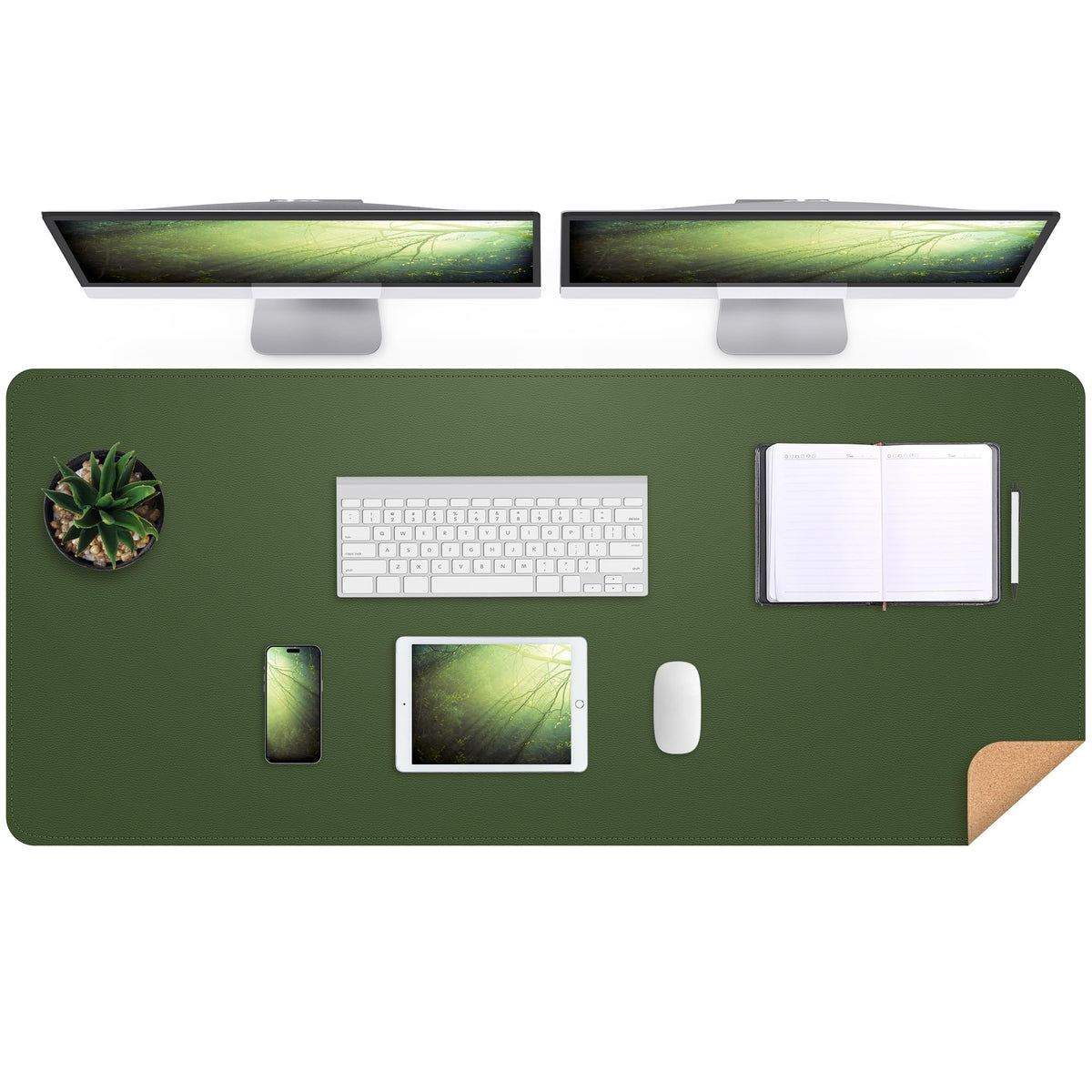 AFIING Large Desk Mat, 47" x 17", Black