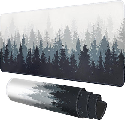 Galdas Mouse Pad For Gaming,Forest Background Pattern XXL XL Large Mouse Mat Long Extended MousePad Desk Mat Non-Slip Rubber Mice Pads Stitched Edges Thin (31.5 x 11.8 x 0.12 Inches) Tree