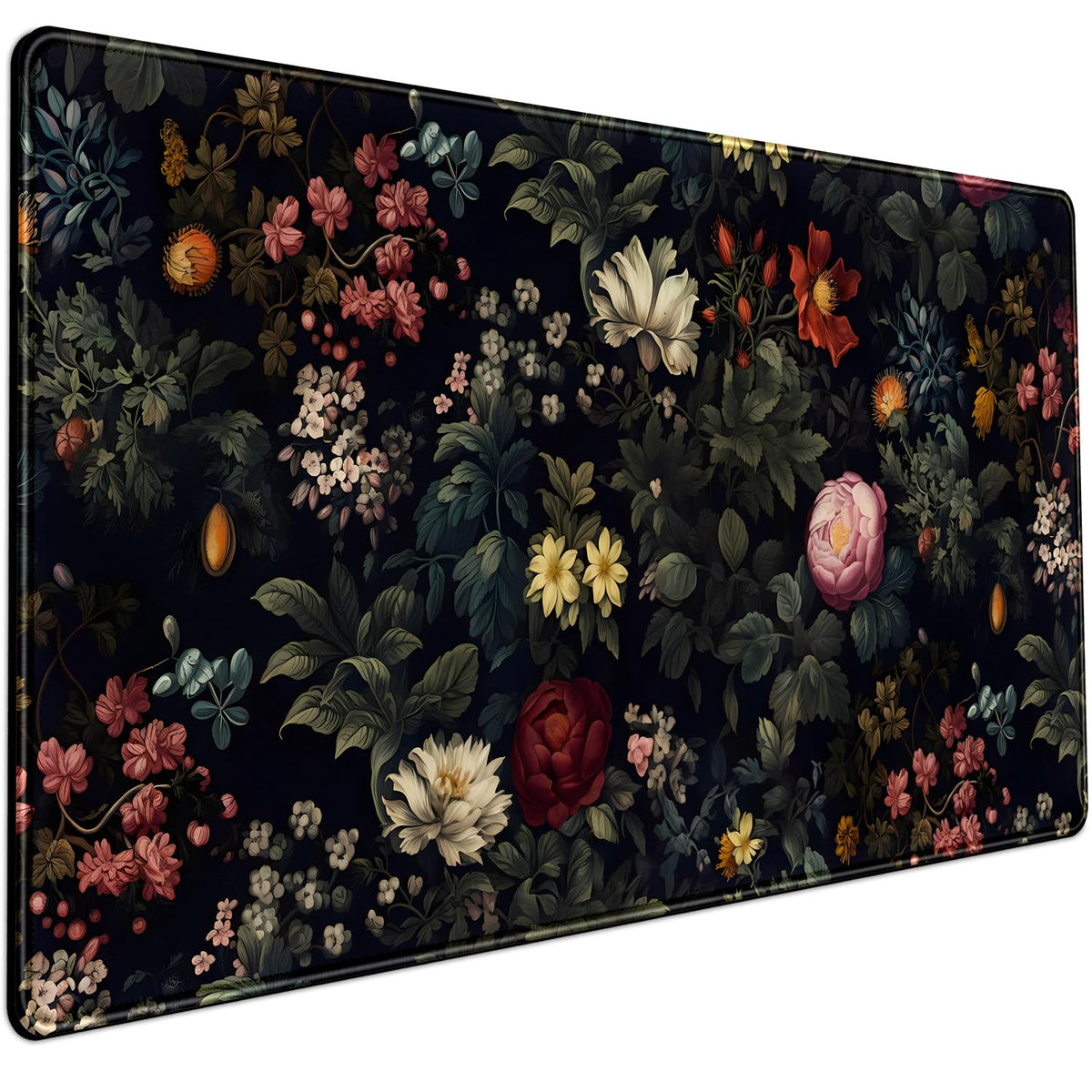 Boho Aesthetic Desk Mat Wildflowers Large Mouse Pad Gaming Desk Pad, XXL Keyboard Mat Full Desktop Women Office Desk Accessories with Stitched Edges Anti-Slip Funny Deskpad, 31.5 X 15.8 in