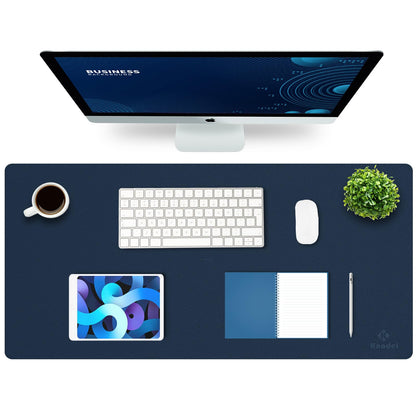 K KNODEL Large Office Desk Mat, Leather Mouse Pad (31.5"x15.7", Black)