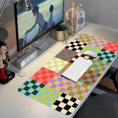 iCasso Desk Mat,Cute Desk Cover for Women,35.4x15.7in,Checkered