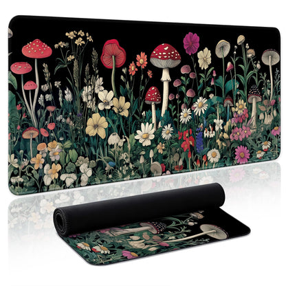Aesthetic Desk Mat, Cute Enchanted Garden Desk Pad Protector for Work & Decor, 31.5" x 11.8", Pretty Non-Slip Extended Mouse Pad for Office or Home